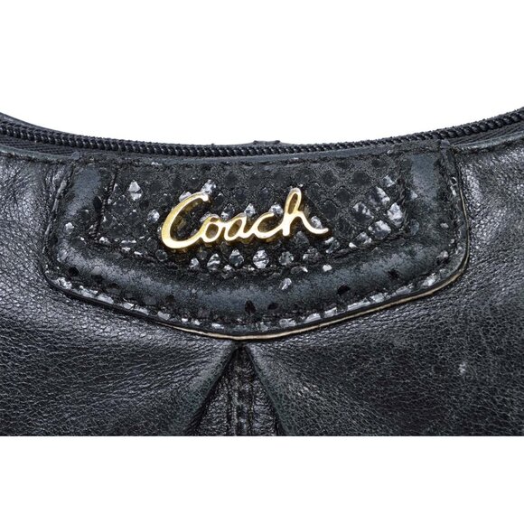 AUTHENTIC COACH Small Leather W/Snakeskin Trim Crossbody - Picture 6 of 14